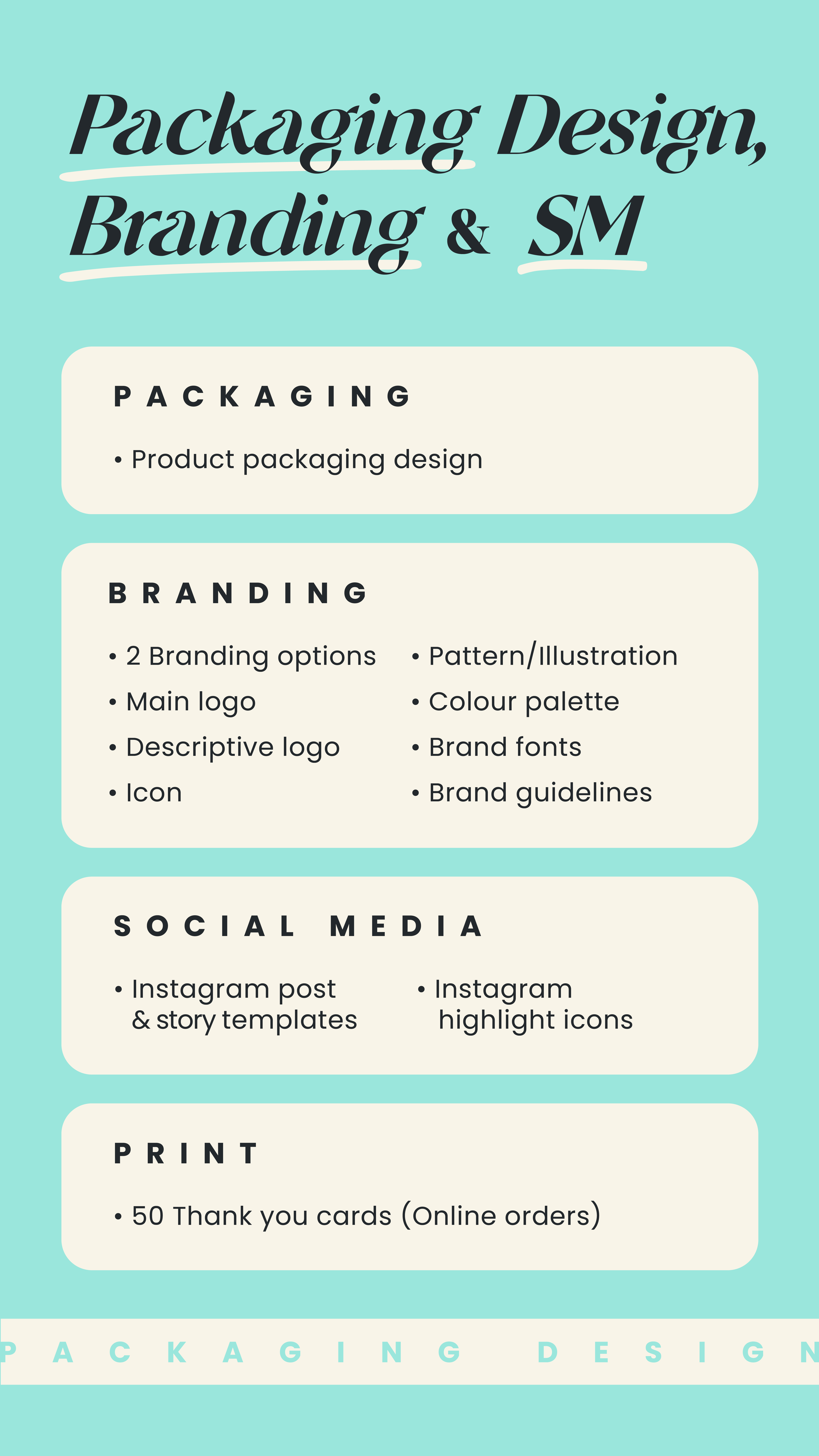 Packaging Design Branding Social Media Package